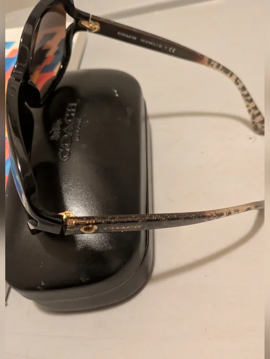 Coach Black Frame Sunglasses with Brown Gradient Lenses - Picture 6 of 8